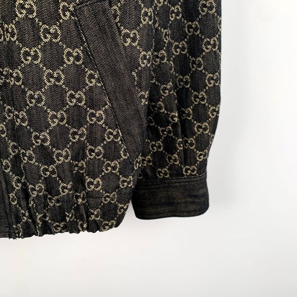 DM0083 Gucci GG Monogram Denim Jacket With Red Patch Logo - Picture 5 of 8